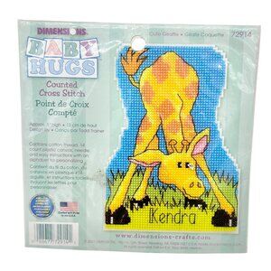 Dimensions Baby Hugs Counted Cross Stitch Kit Cute Giraffe 72914 to Personalize